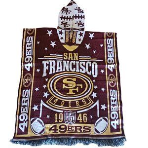 San Francisco 49ers Embroidered Poncho Red and Gold